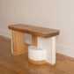 Strata Bench in White Plaster
