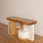 Strata Bench in White Plaster