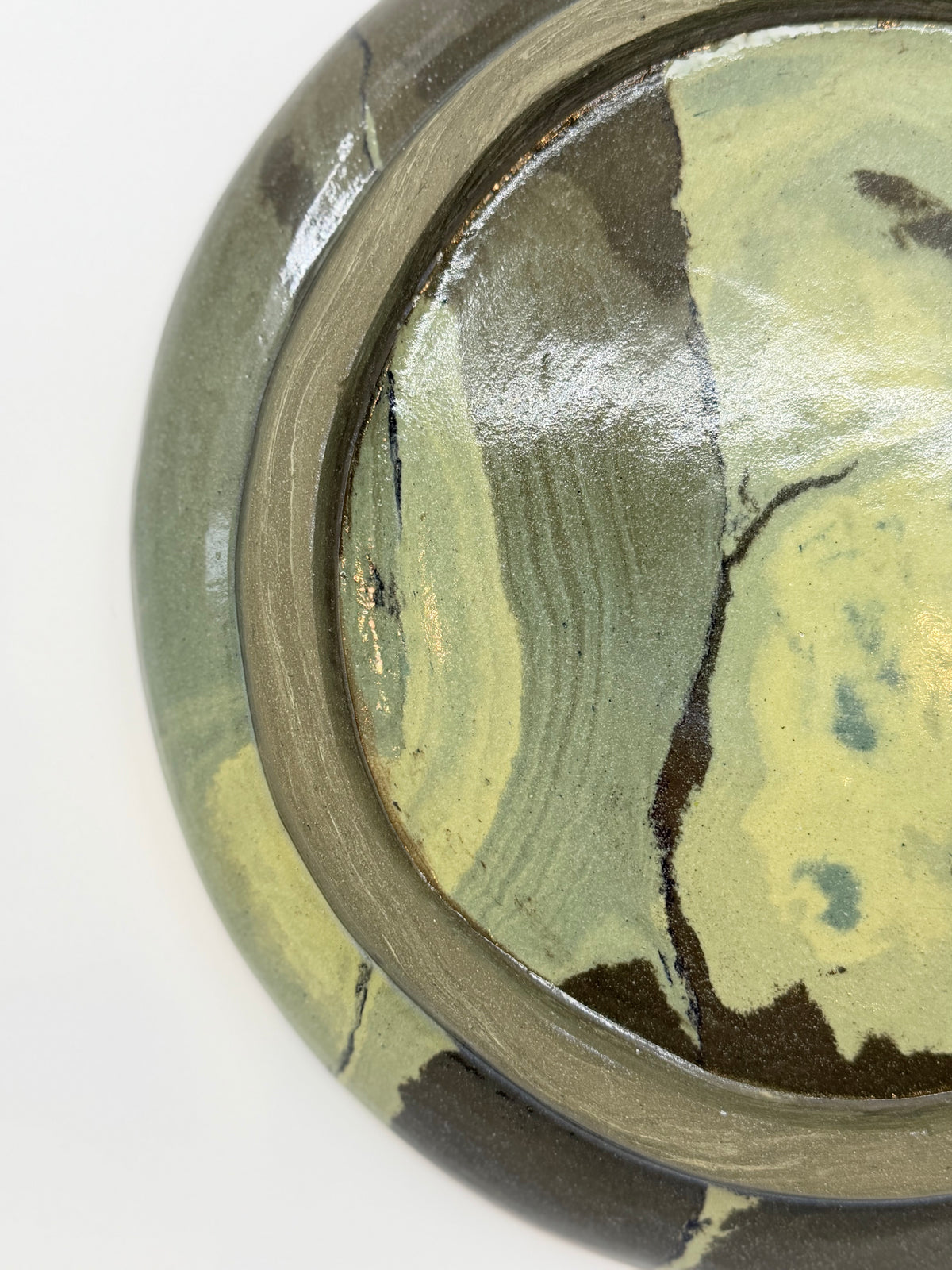 Assiette plate Nerikomi motif Lichen Drift