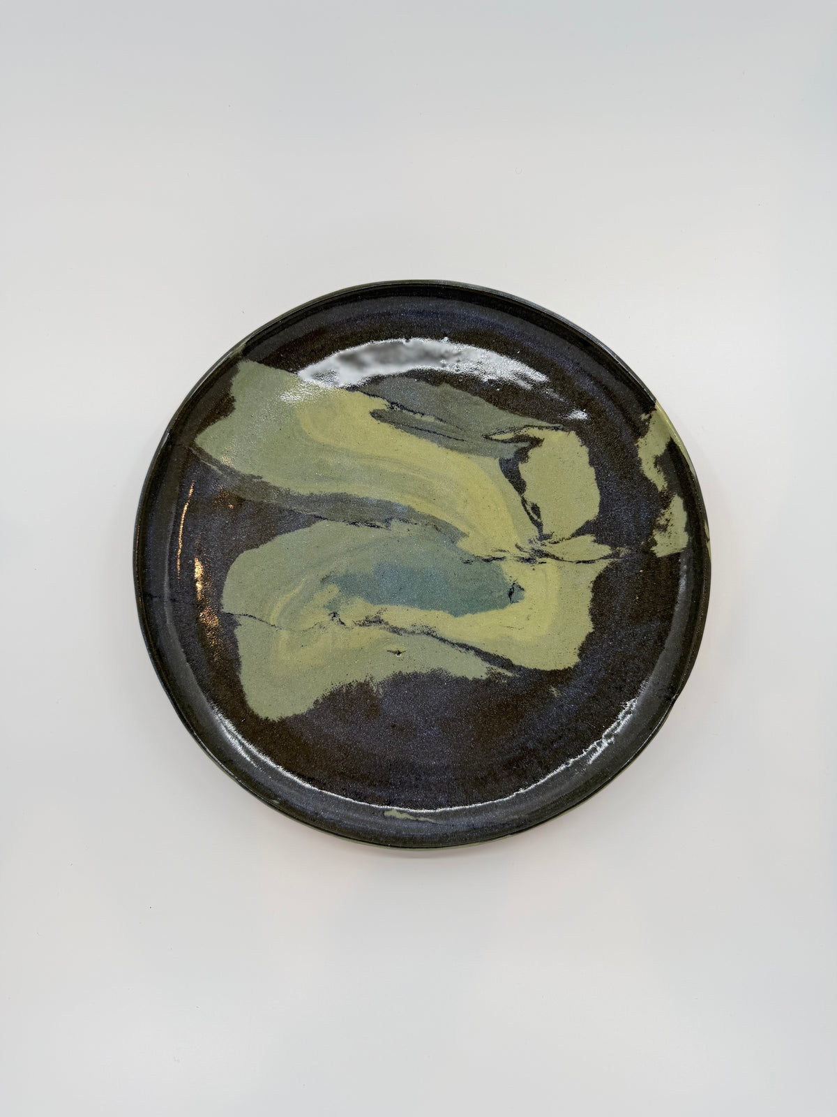 Assiette plate Nerikomi motif Lichen Drift