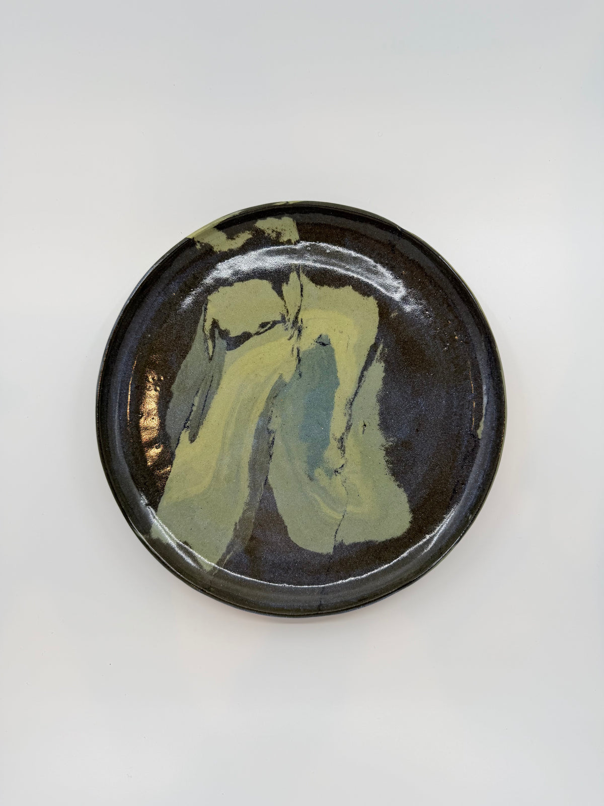 Assiette plate Nerikomi motif Lichen Drift