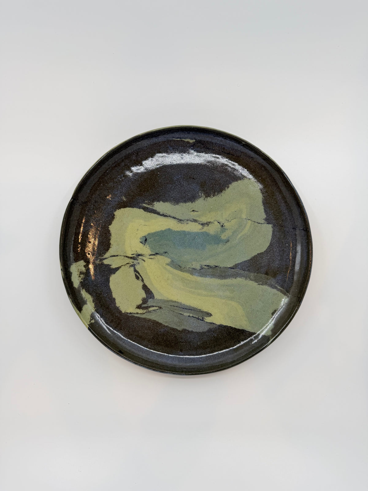 Assiette plate Nerikomi motif Lichen Drift