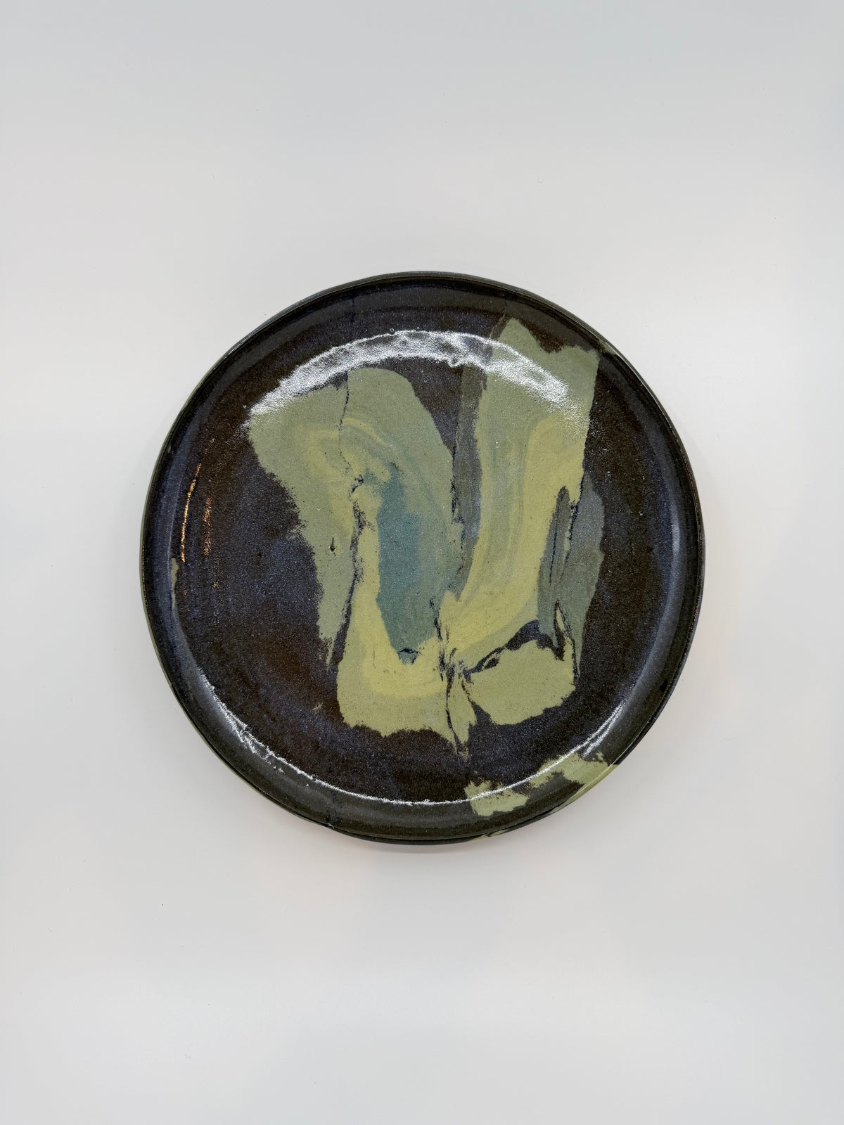 Assiette plate Nerikomi motif Lichen Drift