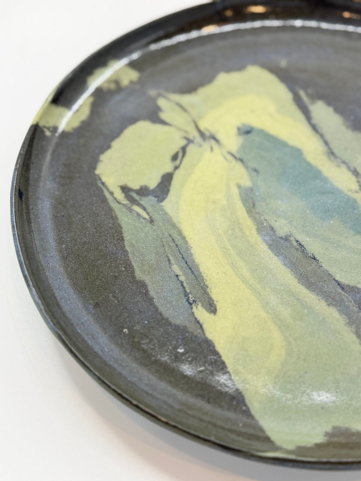 Assiette plate Nerikomi motif Lichen Drift